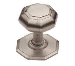 Heritage Brass Octagonal Tiered Centre Door Knob, Satin Nickel