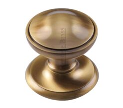 Heritage Brass Round Centre Door Knob, Antique Brass