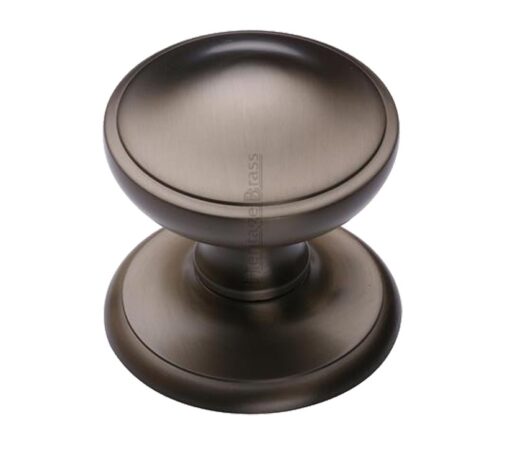 Heritage Brass Round Centre Door Knob, Matt Bronze