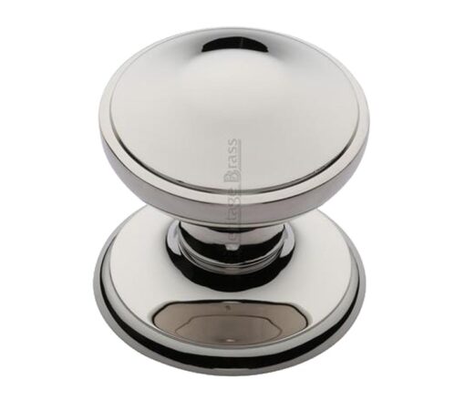 Heritage Brass Round Centre Door Knob, Polished Nickel