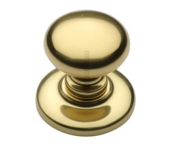 Heritage Brass Round Centre Door Knob, Polished Brass