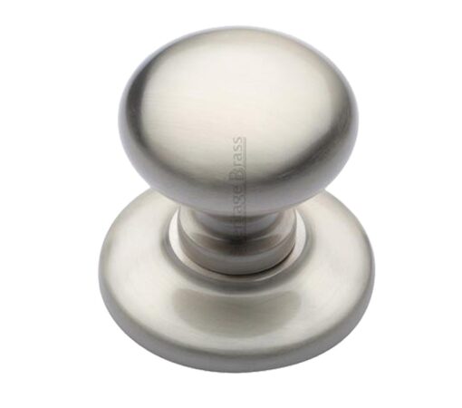 Heritage Brass Round Centre Door Knob, Satin Nickel