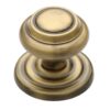 Heritage Brass Round Centre Door Knob, Antique Brass