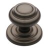 Heritage Brass Round Centre Door Knob, Matt Bronze