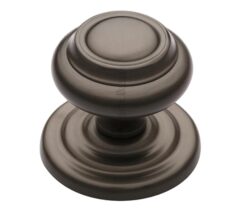 Heritage Brass Round Centre Door Knob, Matt Bronze