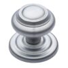 Heritage Brass Round Centre Door Knob, Satin Chrome