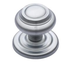 Heritage Brass Round Centre Door Knob, Satin Chrome