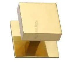 Heritage Brass Square Centre Door Knob, Polished Brass