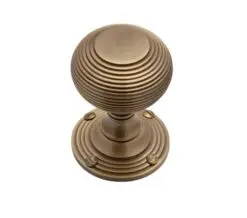 Heritage Brass Reeded Mortice Door Knobs, Antique Brass (Sold In Pairs)