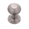 Heritage Brass Reeded Mortice Door Knobs, Satin Chrome (Sold In Pairs)