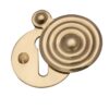 Heritage Brass Standard Round Reeded Covered Key Escutcheon, Polished Brass