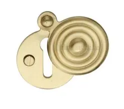 Heritage Brass Standard Round Reeded Covered Key Escutcheon, Satin Brass