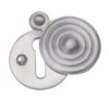 Heritage Brass Standard Round Reeded Covered Key Escutcheon, Satin Chrome