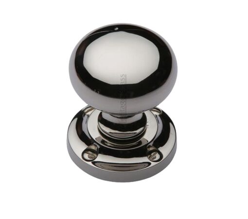 Heritage Brass Victoria Mortice Door Knobs, Polished Nickel (Sold In Pairs)