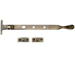 Heritage Brass Bulb End Casement Stay (8", 10" Or 12"), Antique Brass