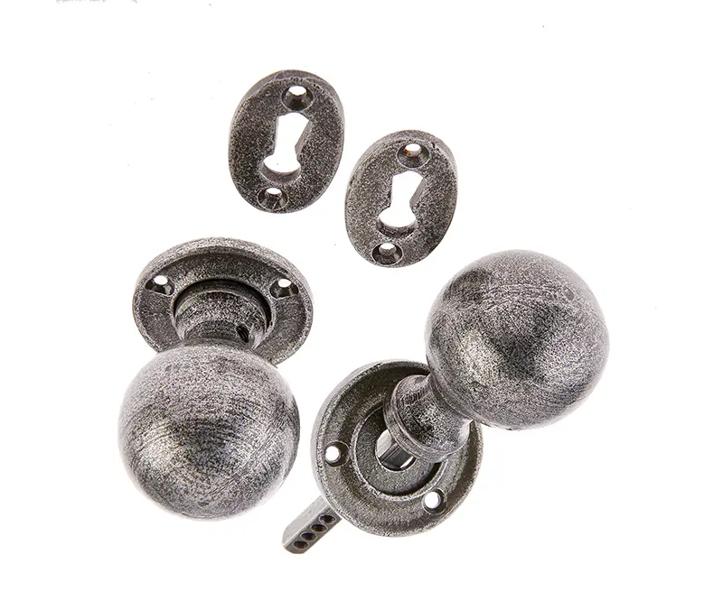 Round Mortice Door Knob Pewter