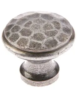Jedo Collection Valley Forge Hammered Cabinet Knob (20mm, 30mm OR 40mm), Pewter Patina