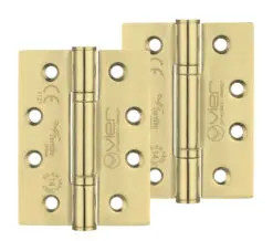 Zoo Hardware Vier Precision 4 Inch Grade 14 High Performance Hinge, Pvd Stainless Brass (Sold In Pairs)