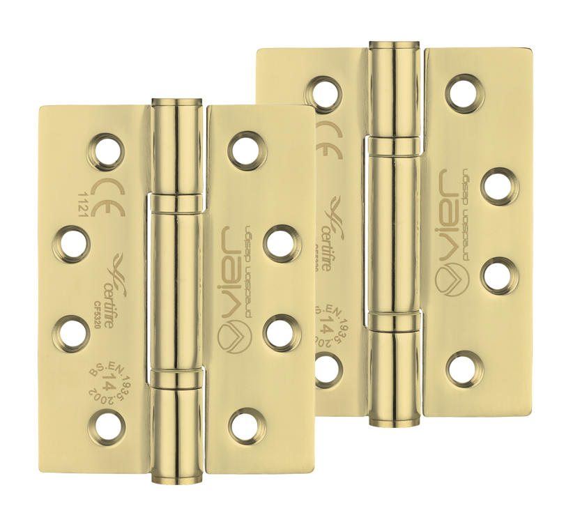 Zoo Hardware Vier Precision 4 Inch Grade 14 High Performance Hinge, Pvd Stainless Brass (Sold In Pairs)