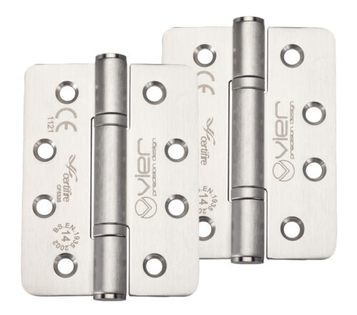 Zoo Hardware Vier Precision 4 Inch Grade 14 High Performance Radius Edge Hinge, Satin Stainless Steel (Sold In Pairs)