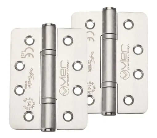 Zoo Hardware Vier Precision 4 Inch Grade 14 High Performance Radius Edge Hinge, Satin Stainless Steel (Sold In Pairs)