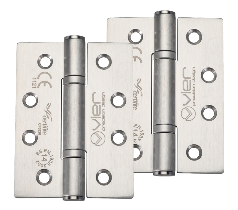 Zoo Hardware Vier Precision 4 Inch Grade 14 High Performance Hinge, Satin Stainless Steel (Sold In Pairs)