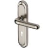 Heritage Brass Vienna Mercury Finish, Satin Nickel With Polished Nickel Edge, Door Handles (Sold In Pairs)