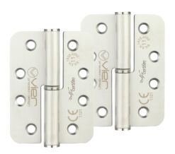 Zoo Hardware Vier Precision 4 Inch Grade 11 Radius Edge Lift-Off Hinge, Satin Stainless Steel (Sold In Pairs)