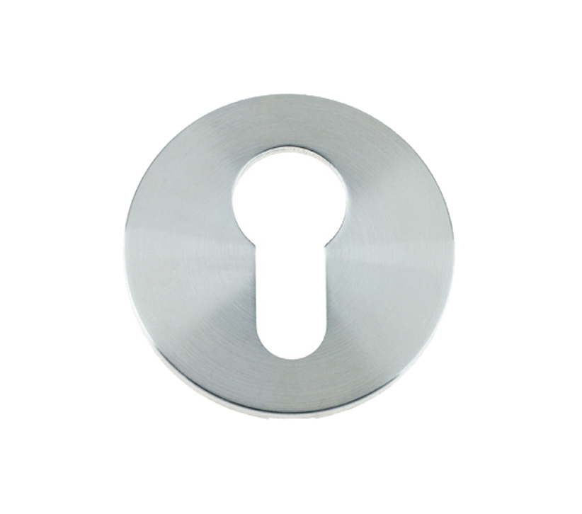 Zoo Hardware Vier Euro Profile Key Escutcheon, Satin Stainless Steel