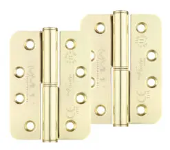 Zoo Hardware Vier Precision 4 Inch Grade 11 Radius Edge Lift-Off Hinge, Electro Brass (Sold In Pairs)