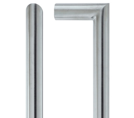 Mitred Pull Handle (19mm OR 21mm Bar Diameter), Satin Stainless Steel