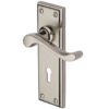 Heritage Brass Edwardian Mercury Finish Satin Nickel With Polished Nickel Edge Handles (Sold In Pairs)