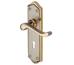 Heritage Brass Buckingham Jupiter Finish Satin Nickel With Gold Edge Handles (Sold In Pairs)