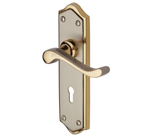 Heritage Brass Buckingham Jupiter Finish Satin Nickel With Gold Edge Handles (Sold In Pairs)