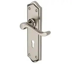 Heritage Brass Buckingham Mercury Finish Satin Nickel With Polished Nickel Edge Handles (Sold In Pairs)