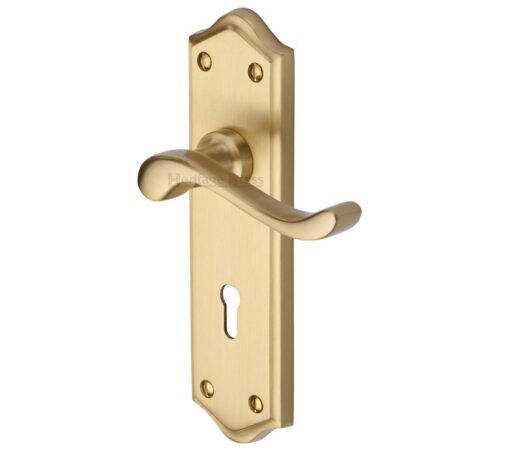 Heritage Brass Buckingham Satin Brass Door Handles (Sold In Pairs)