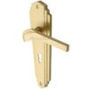 Heritage Brass Waldorf Art Deco Style Door Handles, Satin Brass (Sold In Pairs)