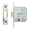 Heritage Brass 3 Lever Dead Locks, Satin Chrome / Satin Nickel