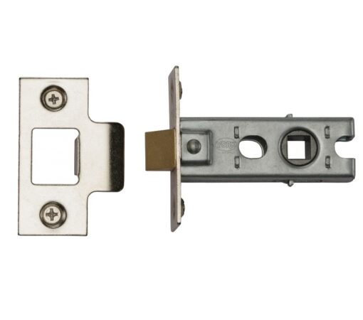 Heritage Brass Standard Duty 2.5 Inch Or 3 Inch Tubular Latches (Bolt Through), Polished Chrome / Polished Nickel