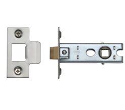 Heritage Brass Standard Duty 2.5 Inch Or 3 Inch Tubular Latches (Bolt Through), Satin Nickel / Satin Chrome -