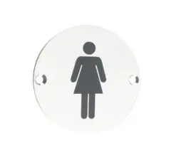 Zoo Hardware Zss Door Sign - Female Sex Symbol, Polished Stainless Steel