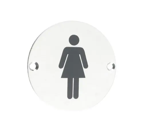 Zoo Hardware Zss Door Sign - Female Sex Symbol, Polished Stainless Steel