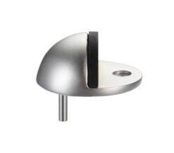 Zoo Hardware Architectural Aluminium Floor Mounted Oval Door Stop, Satin Aluminium