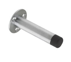 Zoo Hardware Cylinder Door Stop With Rose (76Mm), Satin Chrome