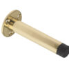 Zoo Hardware Cylinder Door Stop With Rose (90Mm), Polished Brass