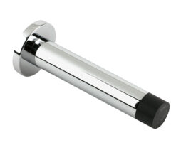 Zoo Hardware Cylinder Door Stop With Rose (80Mm), Polished Chrome