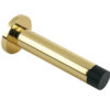 Zoo Hardware Cylinder Door Stop With Rose (80Mm), Polished Brass