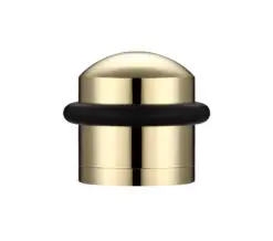 Zoo Hardware Domed Floor Mounted Door Stop, Polished Brass