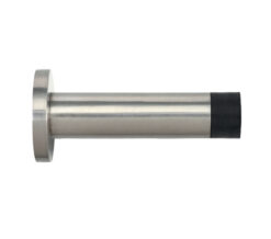 Zoo Hardware Zas Cylinder Door Stop With Rose (70Mm Length - 16Mm Diameter), Satin Stainless Steel