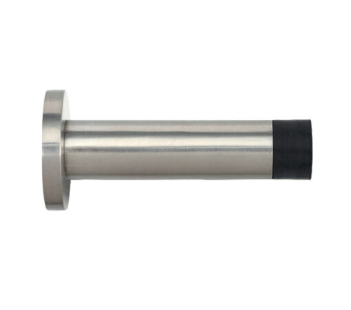 Zoo Hardware Zas Cylinder Door Stop With Rose (70Mm Length - 16Mm Diameter), Satin Stainless Steel